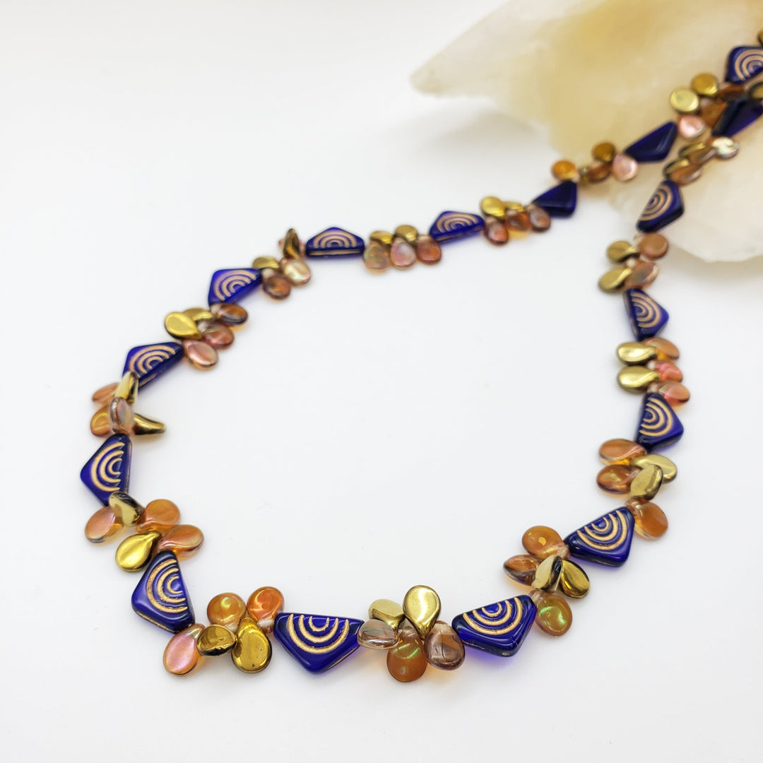 Klimt Inspired Glass Petal Necklace
