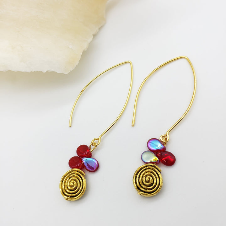 Klimt Gold Spiral Earrings