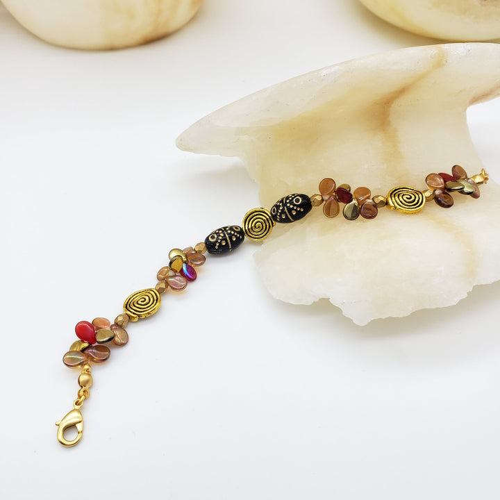 Klimt Inspired Gold Spiral Bracelet