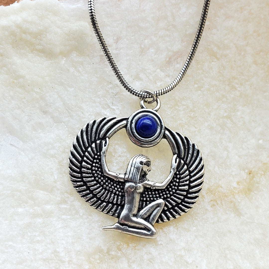 Egyptian Isis Pendant - Antique Silver Finish