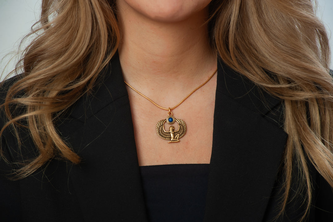 Egyptian Isis Pendant - Antique Gold Finish