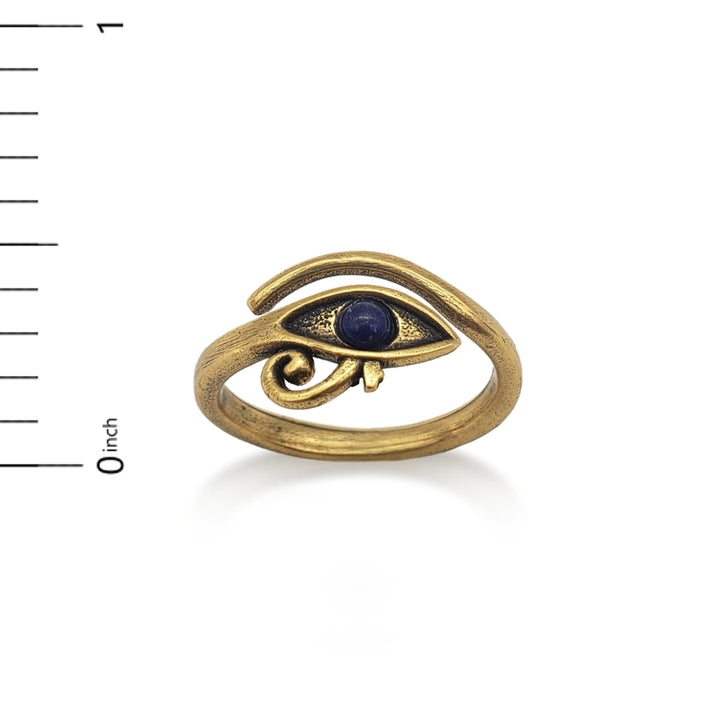 Eye of Horus Ring - Antique Gold Finish