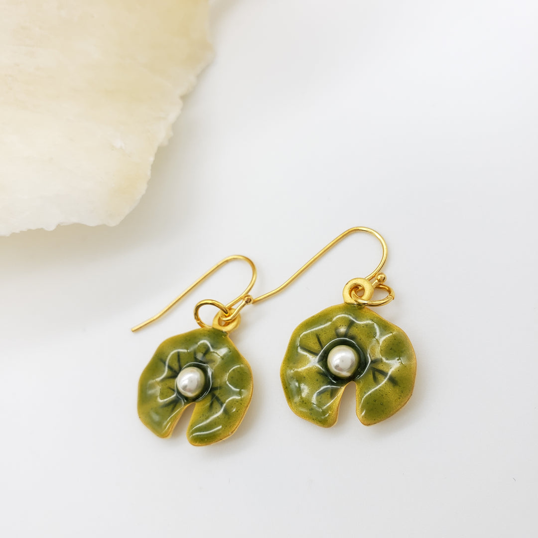 Monet Water Lily Drop Earrings