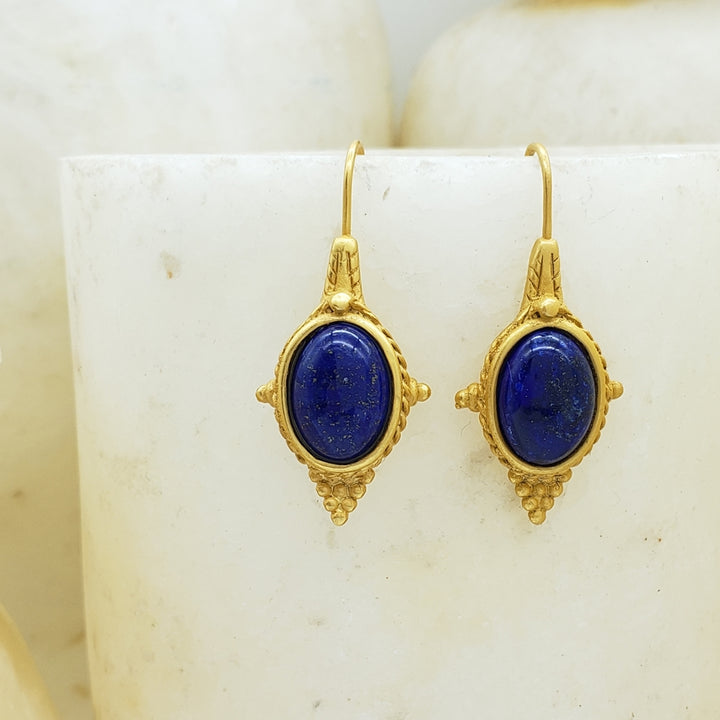 Lapis Egyptian Revival Earrings