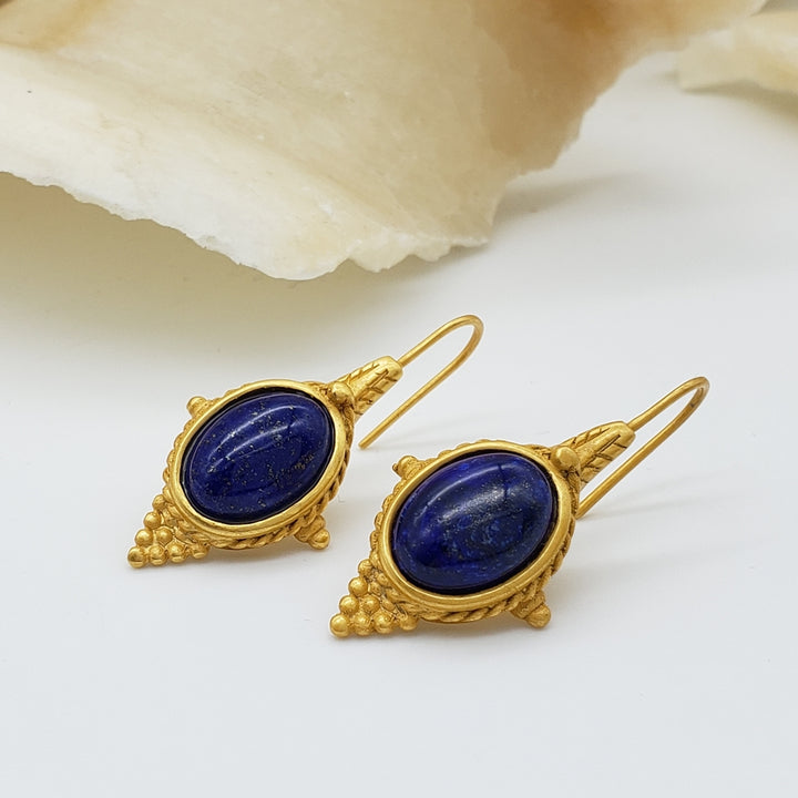 Lapis Egyptian Revival Earrings