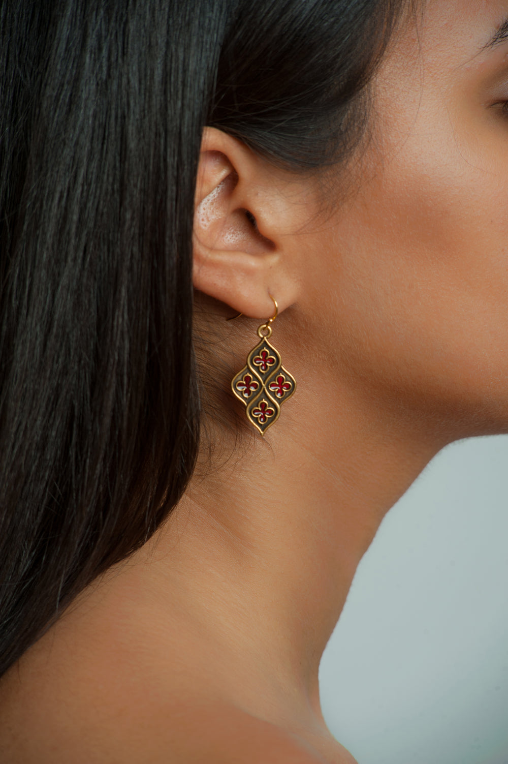 Chapel Earrings Red and Gold