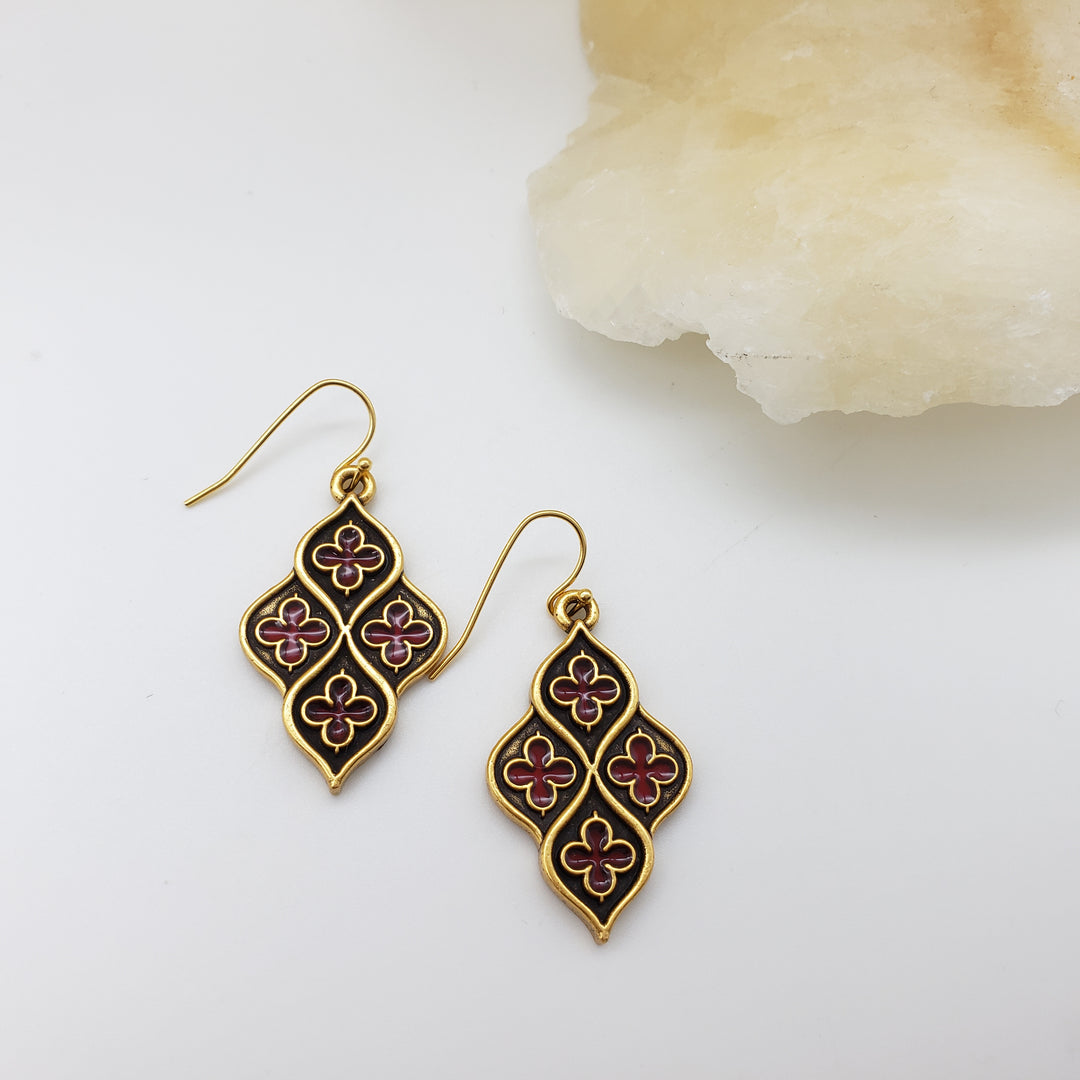 Chapel Earrings Red and Gold