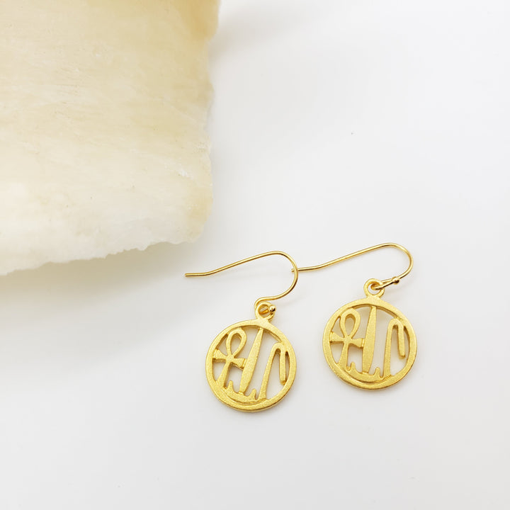 Health, Life & Happiness Earrings - Bright Gold Finish