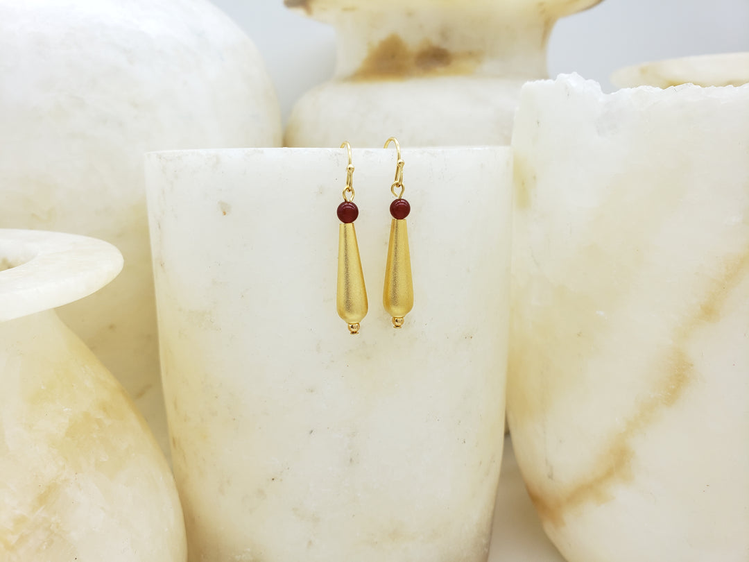 Petal Drop Earrings with Carnelian