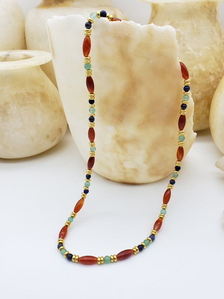 Carnelian Cleopatra Single Strand Necklace