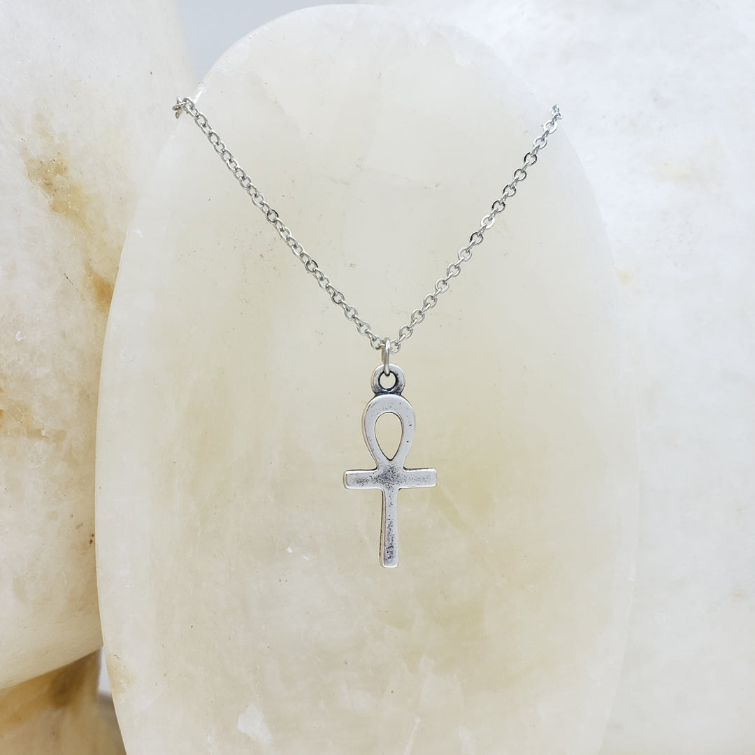 Ankh Pendant, 18" - Antique Silver Finish