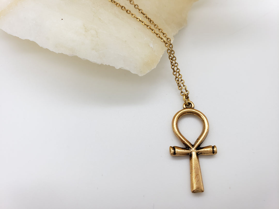 Ankh Pendant - Large, Antique Gold Finish