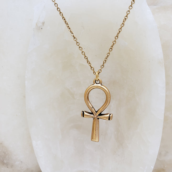 Ankh Pendant - Large, Antique Gold Finish