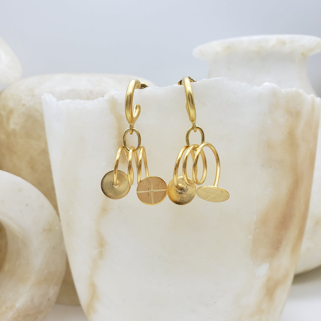 Geometric Gold Finial Earring