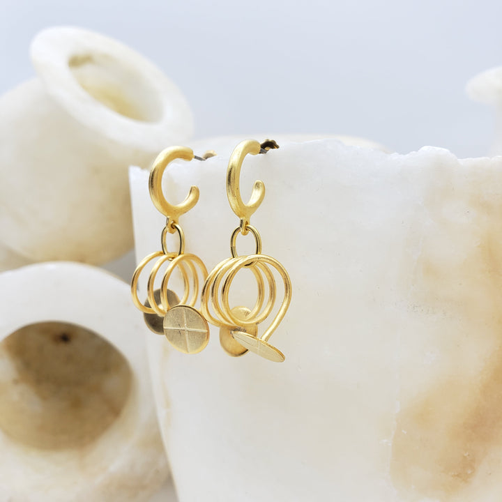 Geometric Gold Finial Earring