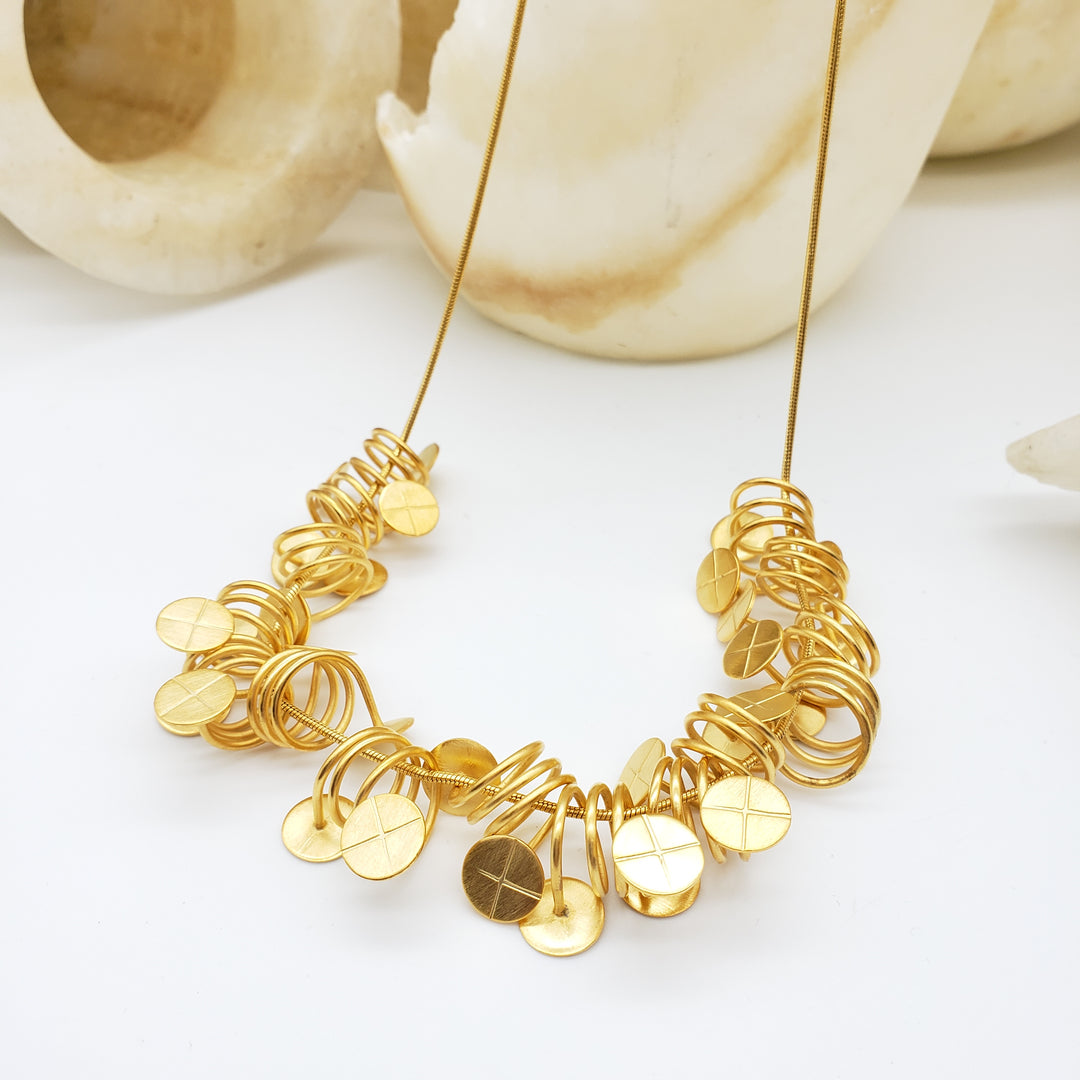 Geometric Gold Finial Necklace