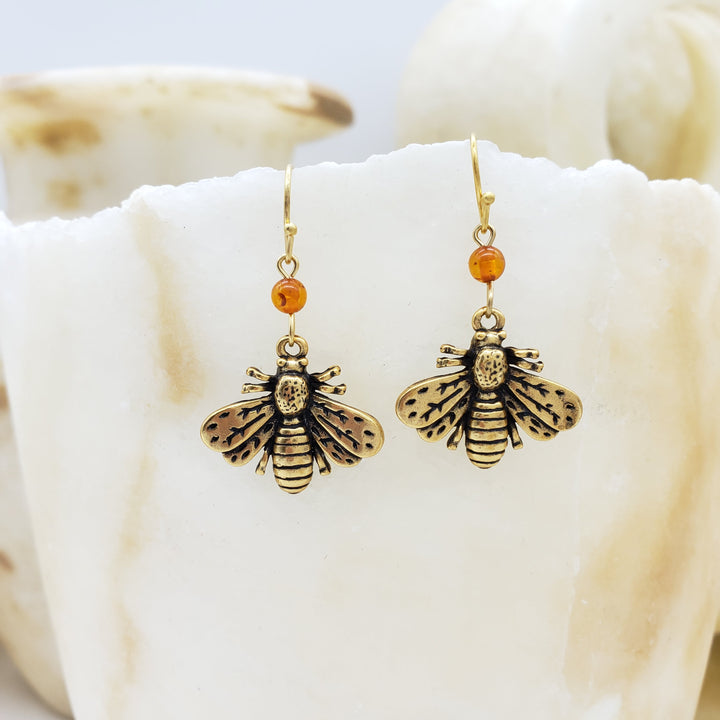 Napoleonic Bee Drop Earrings