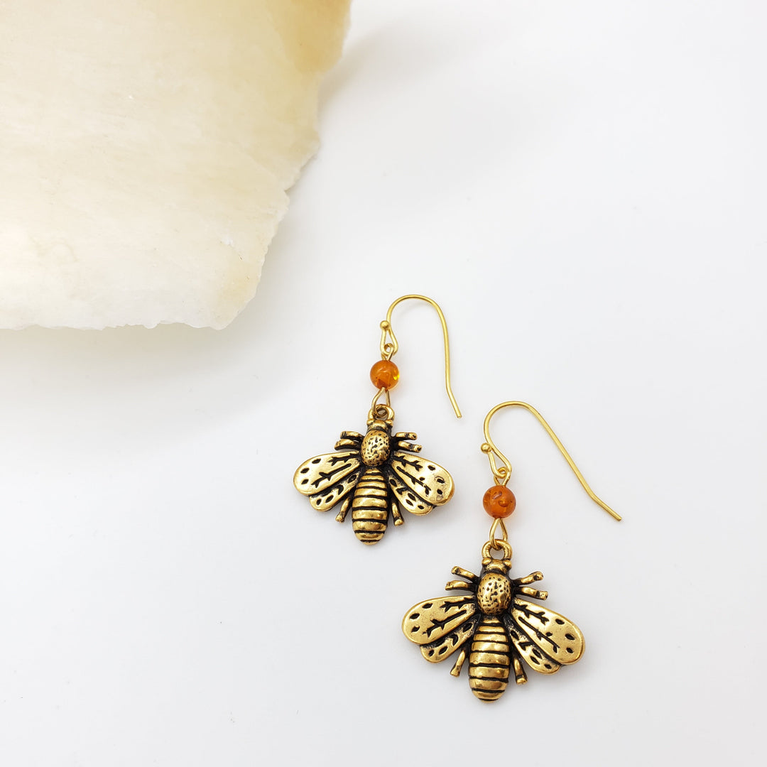 Napoleonic Bee Drop Earrings