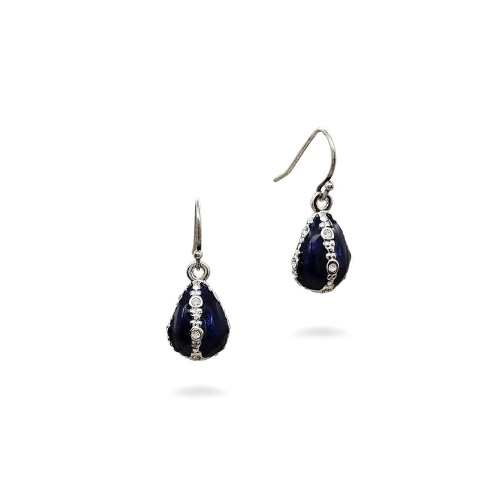 Jeweled Blue Egg Earrings