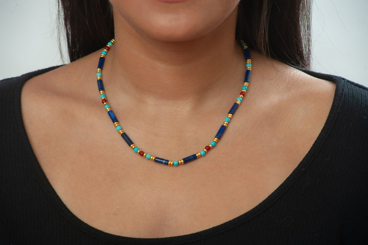 Lapis and Turquoise Egyptian Necklace