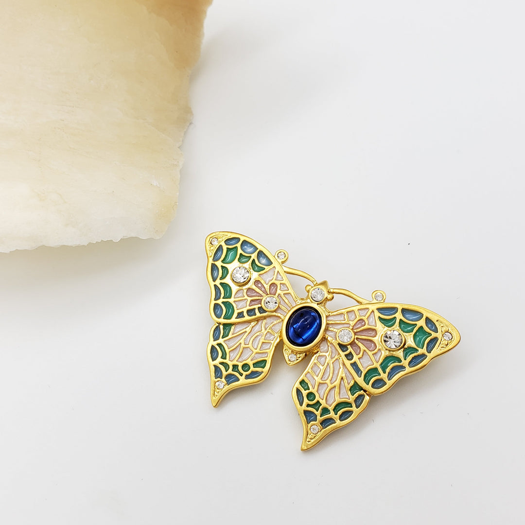 Jeweled Butterfly Brooch Pin