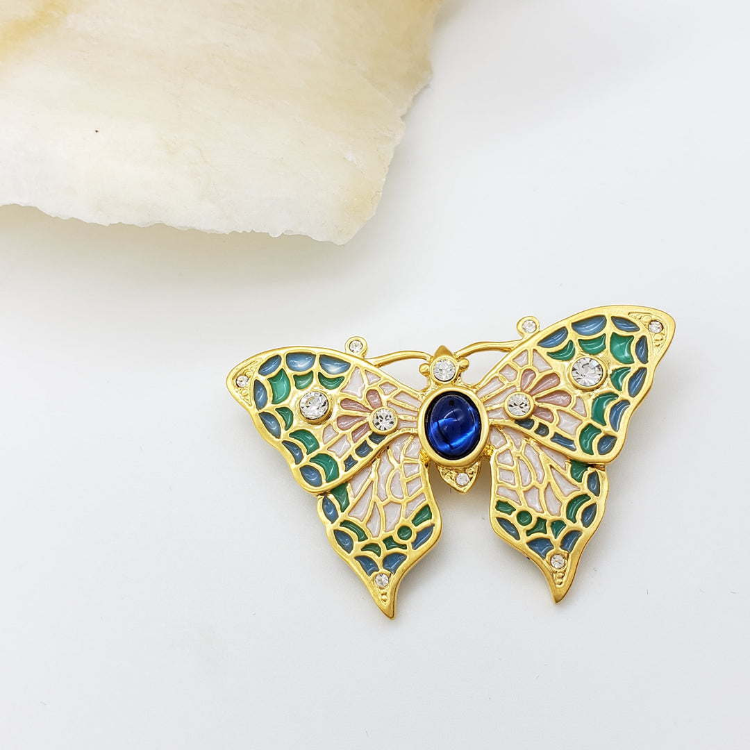 Jeweled Butterfly Brooch Pin