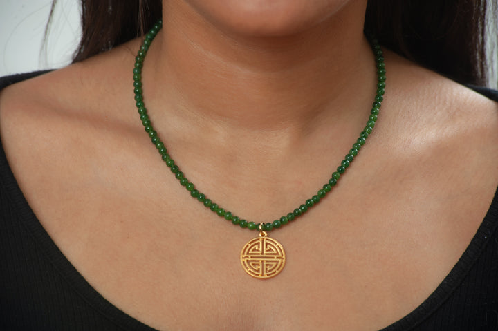 Shou Symbol and Jade Necklace