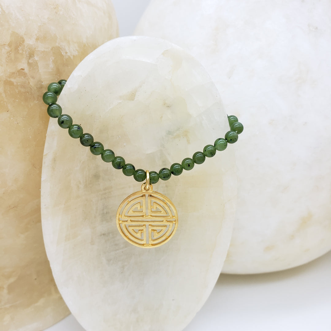 Shou Symbol and Jade Necklace