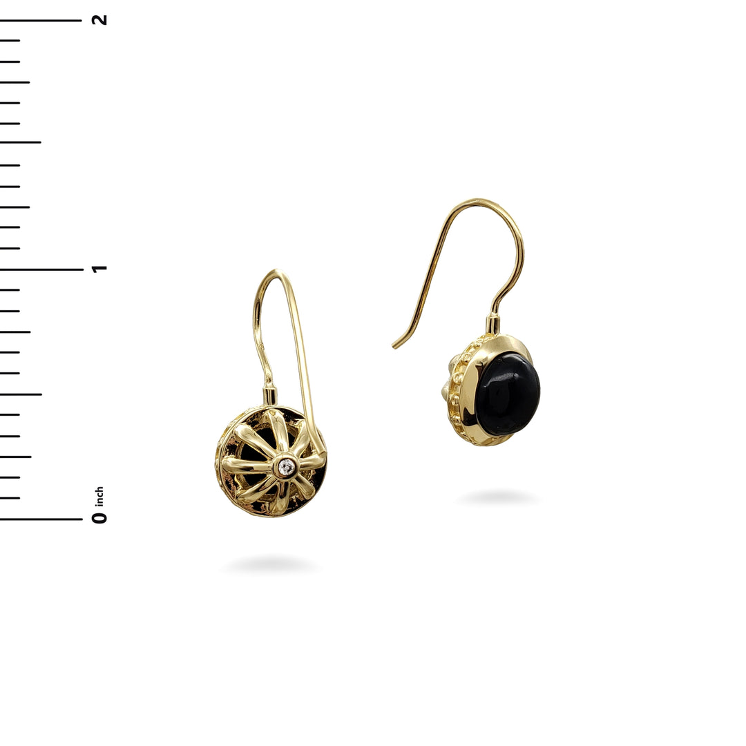 Black Onyx Dome Earrings