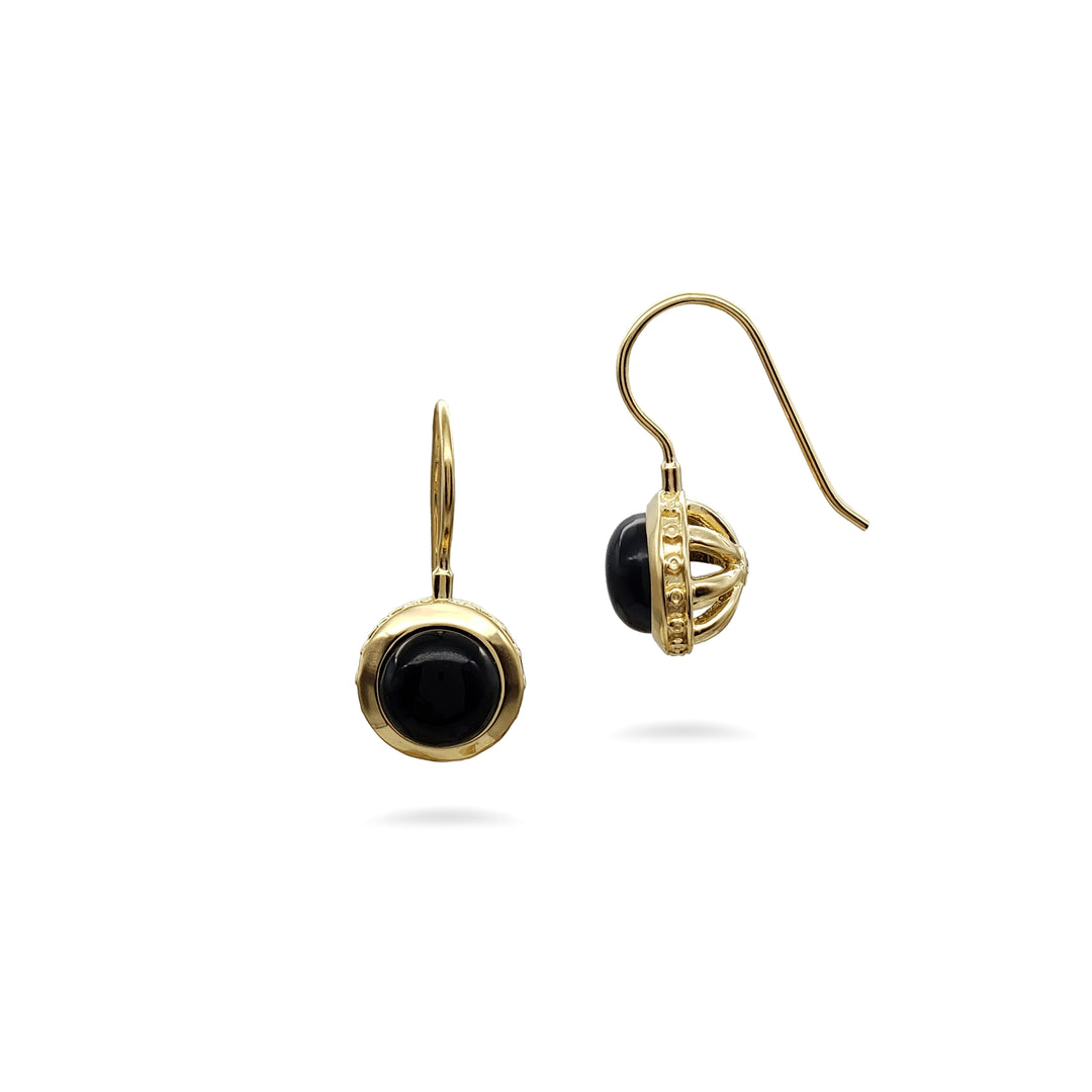 Black Onyx Dome Earrings