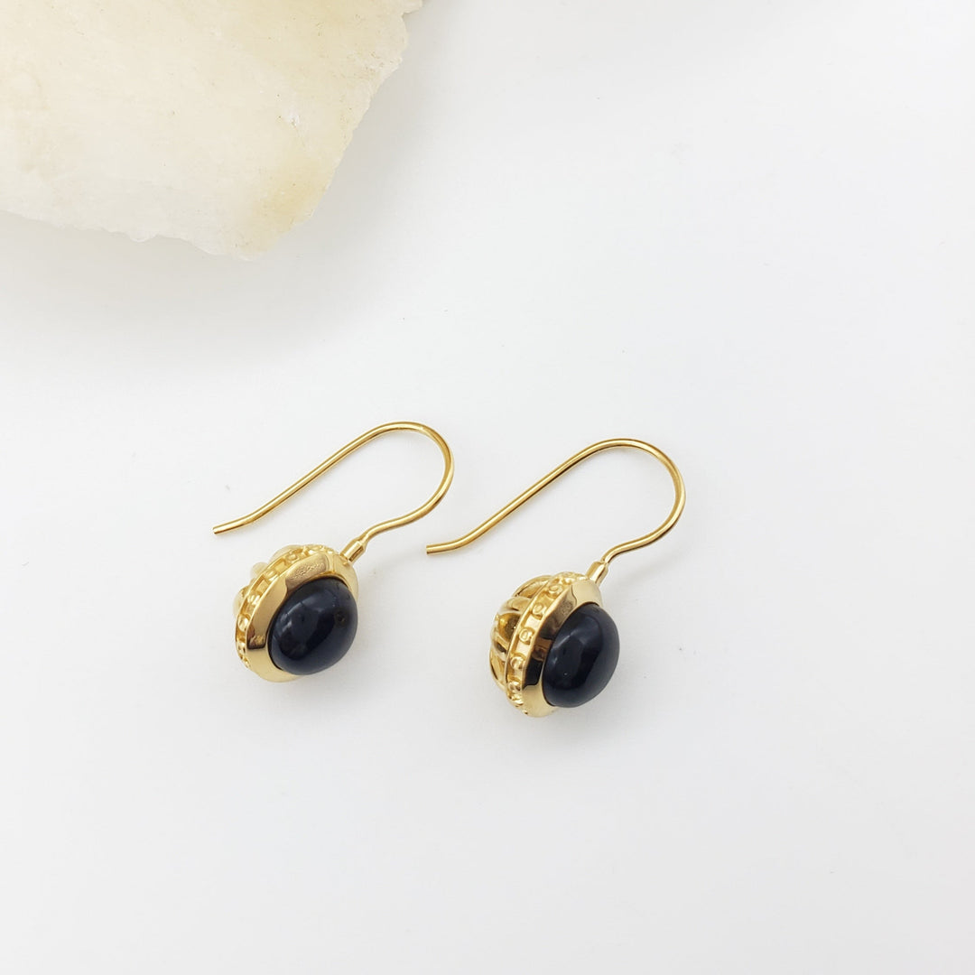 Black Onyx Dome Earrings