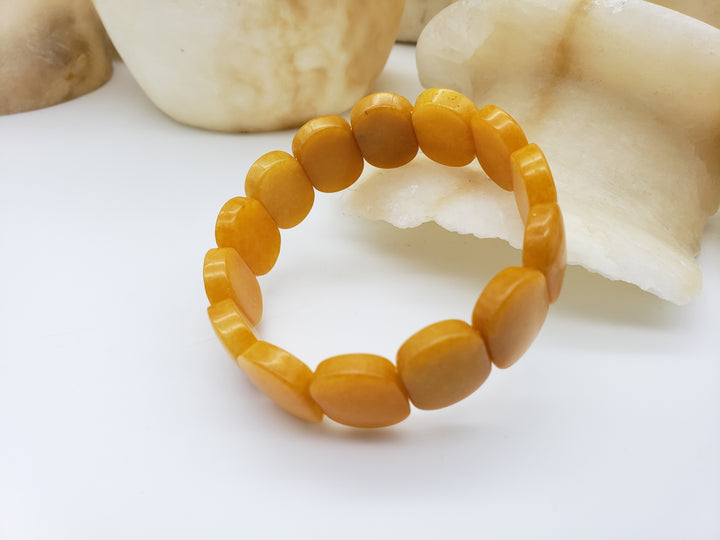 Golden Jade Bracelet - Beaded Stretch