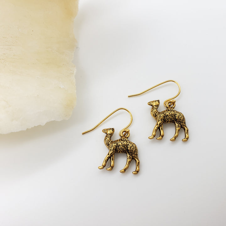 Egyptian Camel Earrings - Gold