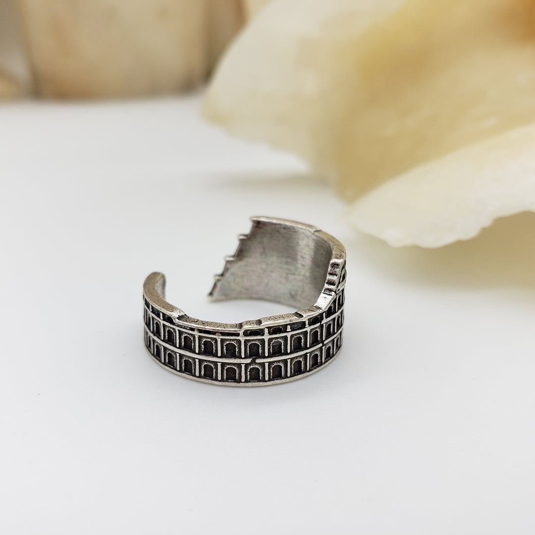 Roman Colosseum Ring - Antique Silver Finish