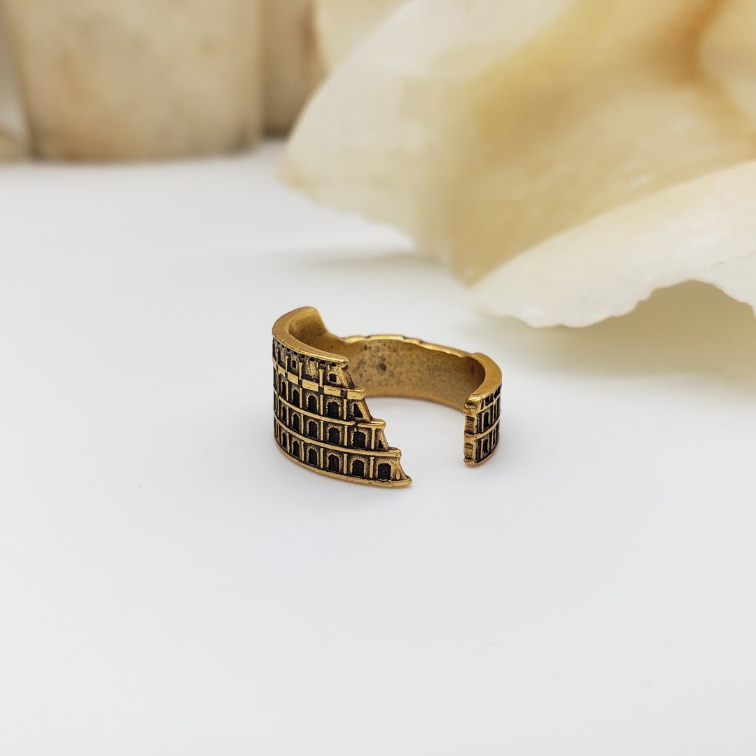 Roman Colosseum Ring - Antique Gold Finish