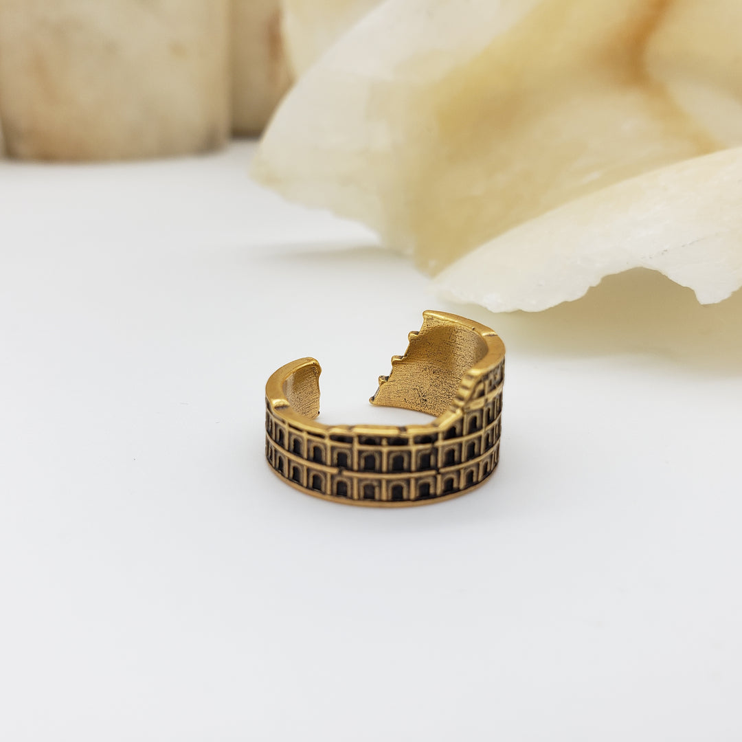 Roman Colosseum Ring - Antique Gold Finish