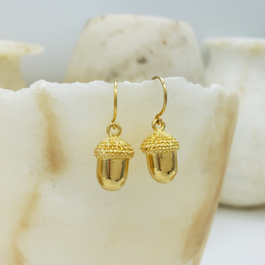 Minimalist Autumn Acorn Earrings