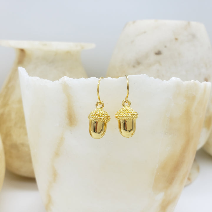 Minimalist Autumn Acorn Earrings