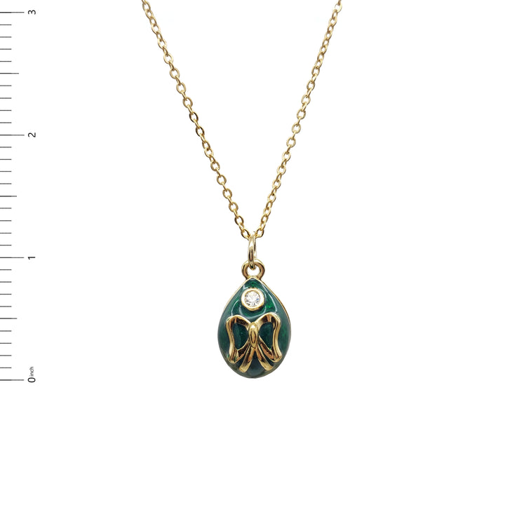 Imperial Green Bow Egg Pendant