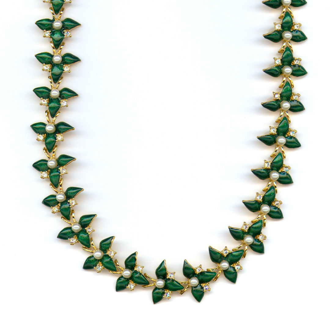 Emerald Flowers Necklace