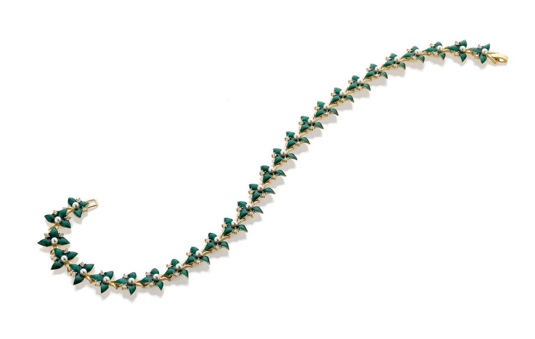 Emerald Flowers Necklace