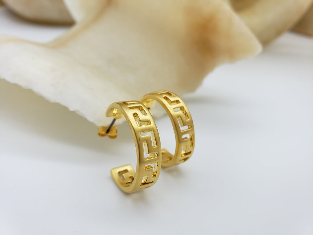 Classical Meander Link Earrings