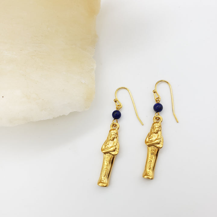 Mummy Earrings with Lapis