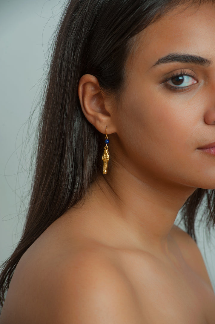 Mummy Earrings with Lapis