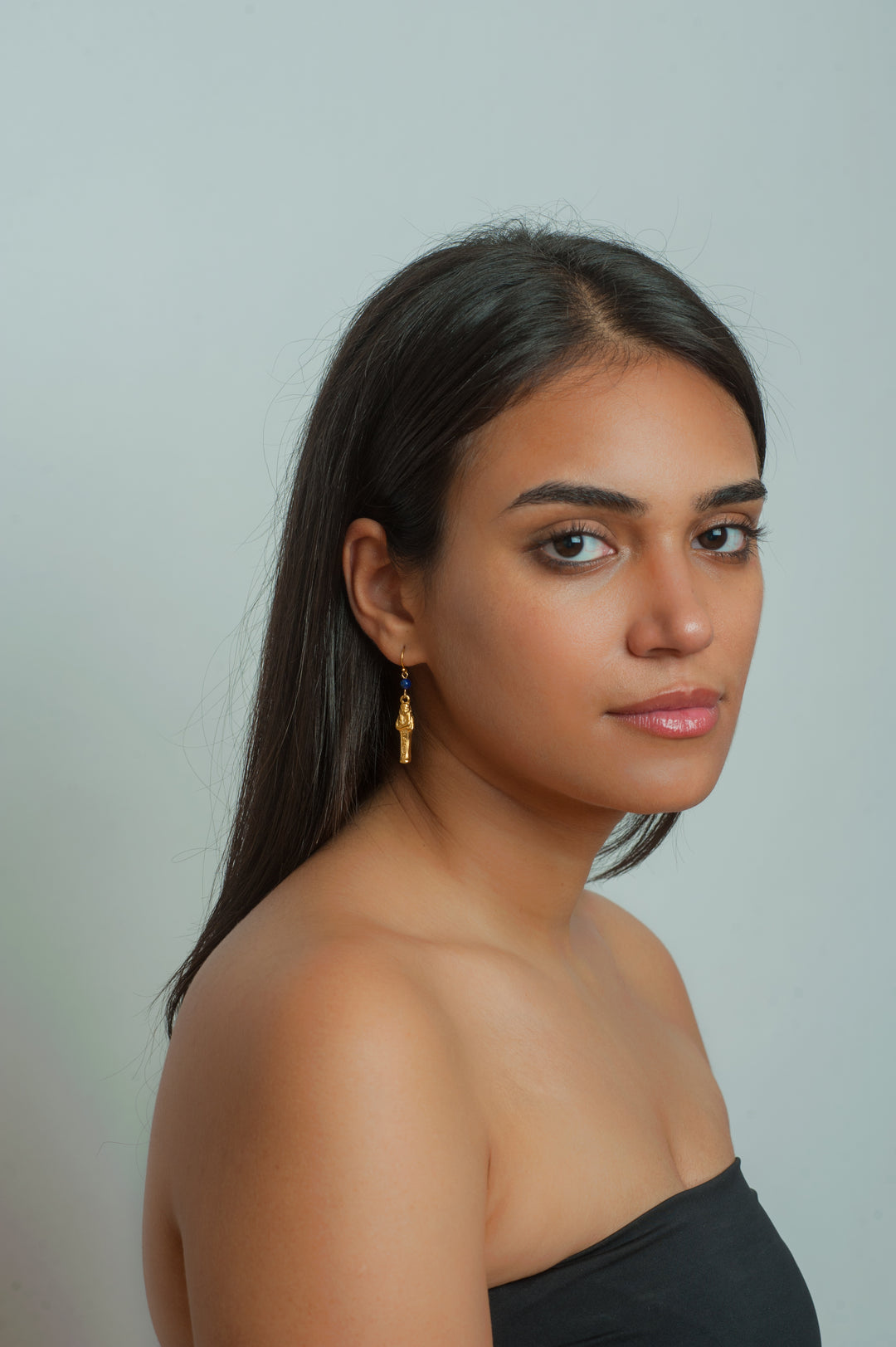 Mummy Earrings with Lapis