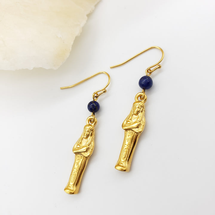 Mummy Earrings with Lapis