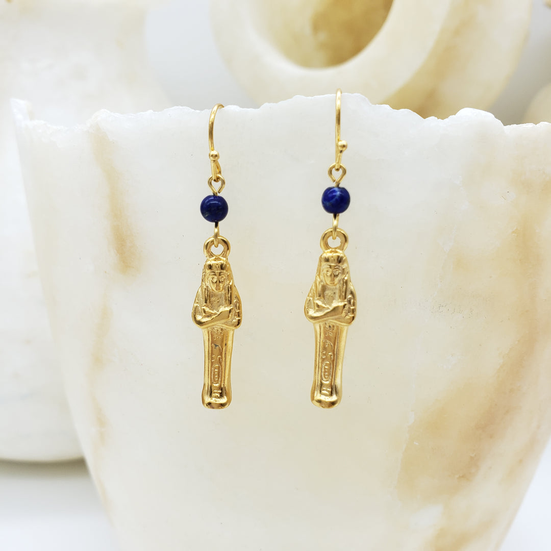 Mummy Earrings with Lapis