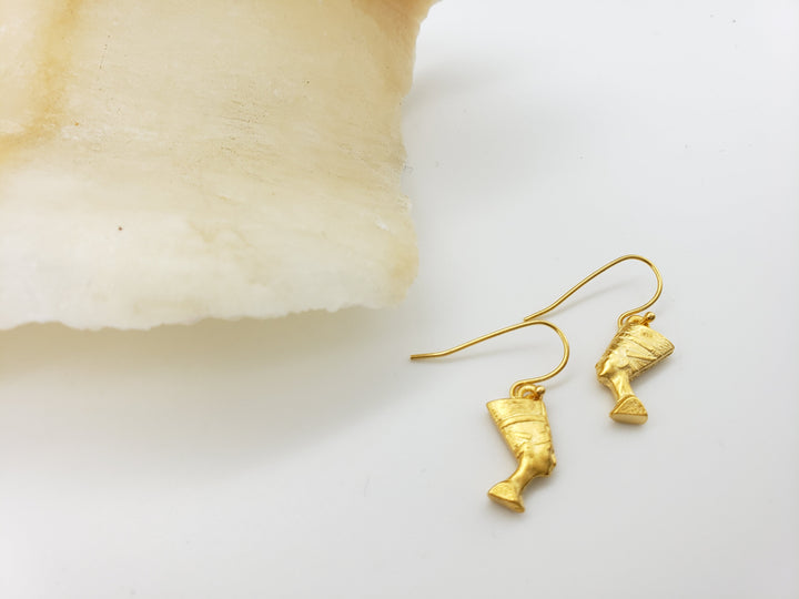 Nefertiti Earrings - Bright Gold Finish