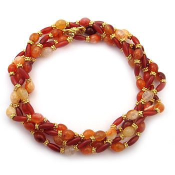 Extra Long Fire Agate Necklace