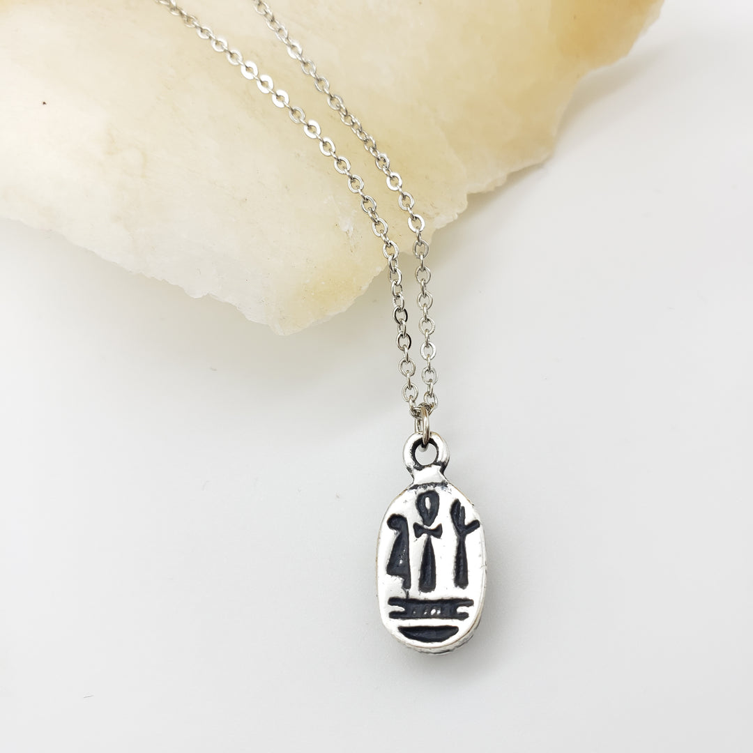 Scarab Pendant - Antique Silver Finish